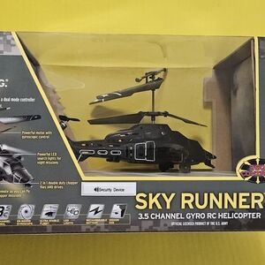 US Army Sky Runner 3.5 Channel Gyro RC Helicopter - Black